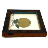 Turn of the Lane, Wonderful Earlyish 19th Century Oil on Paper Apple with Perfect Inked Lettering