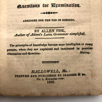 Rachel B. Walton's 1826 Grammar Book with Inscribed Plate and Two Handmade Rewards of Merit
