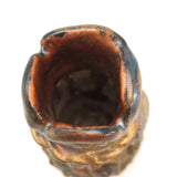 Iridescent Gold Coil Built Pottery Vase with Many Faces
