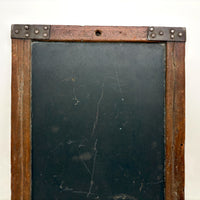 Very Beautiful Early Walnut Slate with Carved Monograms, All Corners Mended, Worn Super Smooth