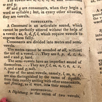 Rachel B. Walton's 1826 Grammar Book with Inscribed Plate and Two Handmade Rewards of Merit
