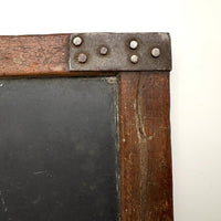 Very Beautiful Early Walnut Slate with Carved Monograms, All Corners Mended, Worn Super Smooth