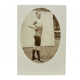 Muscle Man, Coq Pose, Excellent Antique RPPC