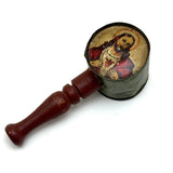Unusual and Excellent Old Tin Jesus and Mary Rattle