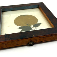 Turn of the Lane, Wonderful Earlyish 19th Century Oil on Paper Apple with Perfect Inked Lettering