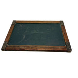 Very Beautiful Early Walnut Slate with Carved Monograms, All Corners Mended, Worn Super Smooth