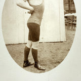 Muscle Man, Coq Pose, Excellent Antique RPPC