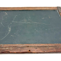 Very Beautiful Early Walnut Slate with Carved Monograms, All Corners Mended, Worn Super Smooth