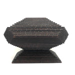 Elegant Antique Tramp Art Pedestal Box, Albany NY, with Ghostly Photos Inside, as Found