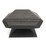 Elegant Antique Tramp Art Pedestal Box, Albany NY, with Ghostly Photos Inside, as Found