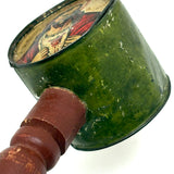 Unusual and Excellent Old Tin Jesus and Mary Rattle