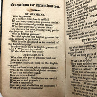 Rachel B. Walton's 1826 Grammar Book with Inscribed Plate and Two Handmade Rewards of Merit