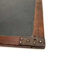 Very Beautiful Early Walnut Slate with Carved Monograms, All Corners Mended, Worn Super Smooth