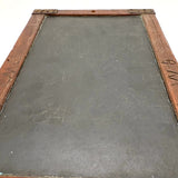 Very Beautiful Early Walnut Slate with Carved Monograms, All Corners Mended, Worn Super Smooth