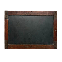 Very Beautiful Early Walnut Slate with Carved Monograms, All Corners Mended, Worn Super Smooth