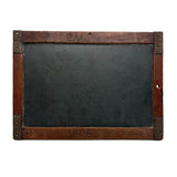Very Beautiful Early Walnut Slate with Carved Monograms, All Corners Mended, Worn Super Smooth