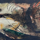 Mid-Late 20th Century Large Signed Reclining Nude, Ink and Watercolor