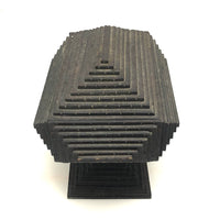 Elegant Antique Tramp Art Pedestal Box, Albany NY, with Ghostly Photos Inside, as Found