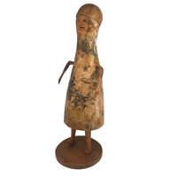 SOLD Folk Art Gourd Person with Great Carved Face and Twig Arms and Legs!