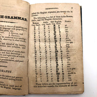 Rachel B. Walton's 1826 Grammar Book with Inscribed Plate and Two Handmade Rewards of Merit