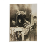 Heads Turned, Praying Hands, Hanging Portrait, Wonderfully Evocative Antique Double Exposure Mini RPPC