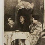 Heads Turned, Praying Hands, Hanging Portrait, Wonderfully Evocative Antique Double Exposure Mini RPPC