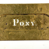 (Dreaming of a) PONY - Iconic Feeling, Perfect Little Antique Golden Brass Stencil
