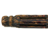 Extra Fancy 19th Century Double Ball in Cage  (Presumed Weaving Shuttle) Whimsy in Original Polychrome #1