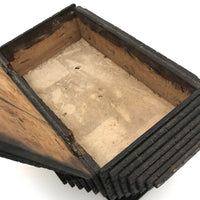 Elegant Antique Tramp Art Pedestal Box, Albany NY, with Ghostly Photos Inside, as Found