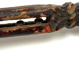 Extra Fancy 19th Century Double Ball in Cage  (Presumed Weaving Shuttle) Whimsy in Original Polychrome #1