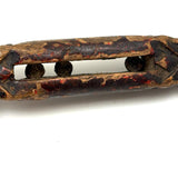 Extra Fancy 19th Century Double Ball in Cage  (Presumed Weaving Shuttle) Whimsy in Original Polychrome #1