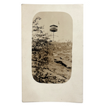 Watchtower with American Flag, Poignant Old Real Photo Postcard