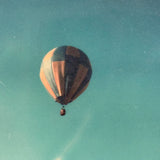 Hot Air Ballon Against Teal Sky, Transcendent Vintage Polaroid