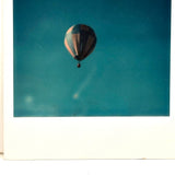 Hot Air Ballon Against Teal Sky, Transcendent Vintage Polaroid