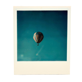 Hot Air Ballon Against Teal Sky, Transcendent Vintage Polaroid