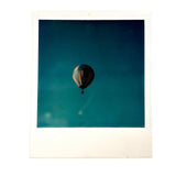 Hot Air Ballon Against Teal Sky, Transcendent Vintage Polaroid