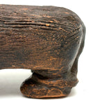 Old Folk Art Sewer Tile Bear with Flat Back, Wrapped Tail, and Cypher