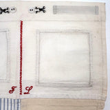 Super Crisp Antique Monogrammed Sewing Sampler: Patching, Seams, Stitches, Fasteners
