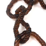 Wonderfully Folky 19th C. Hand-formed Twisted Amber Glass Chain