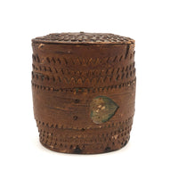 Antique Birch Bark Snuff Box with Heart Cutout