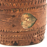 Antique Birch Bark Snuff Box with Heart Cutout