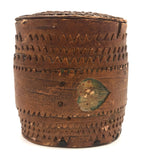 Antique Birch Bark Snuff Box with Heart Cutout