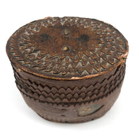 Antique Birch Bark Snuff Box with Heart Cutout