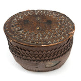 Antique Birch Bark Snuff Box with Heart Cutout