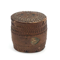 Antique Birch Bark Snuff Box with Heart Cutout