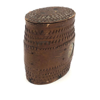 Antique Birch Bark Snuff Box with Heart Cutout