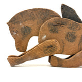 Super Sweet, Very Naive Old Spotted, Jointed Wooden Toy Horse