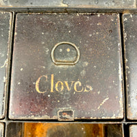 C. 1880s Spice Box with Hand-lettered--and Spice Filled!--Tin Canisters