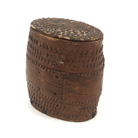 Antique Birch Bark Snuff Box with Heart Cutout