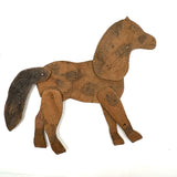 Super Sweet, Very Naive Old Spotted, Jointed Wooden Toy Horse